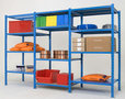 Basisset legbordstelling Fliplus - ca. 2500x1010x600 mm/5 niveaus met plaatstalen legborden/500 kg/leverbaar in diverse RAL kleuren