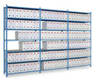 Basisset legbordstelling Quick'Tube - ca. 2000x1000x366 mm/7 niveaus met buislegborden/160 kg/RAL 5015 hemelsblauw